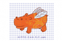 Hippo Can Fly Logo Concept